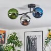 Gastor Plafoniera, Lampada a sfera Blu, Cromo, Verde, Grigio fumo, 3-Luci