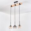 Koyoto Lampadario a sospensione, Lampada a sfera, Lampada a sospensione Écru, Nero, 3-Luci