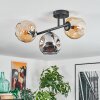 Ripoll Plafoniera, Lampada a sfera Ambrato, Grigio fumo, 3-Luci