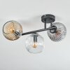 Ripoll Plafoniera, Lampada a sfera Ambrato, Chiaro, Grigio fumo, 3-Luci