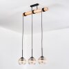 Koyoto Lampadario a sospensione, Lampada a sfera, Lampada a sospensione Écru, Nero, 3-Luci