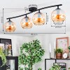 Koyoto Plafoniera, Lampada a sfera Ambrato, 4-Luci