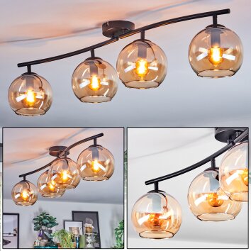 Koyoto Plafoniera, Lampada a sfera Ambrato, 4-Luci