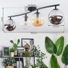 Gastor Plafoniera, Lampada a sfera Ambrato, Chiaro, Grigio fumo, 4-Luci