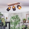 Fallhagen Plafoniera, Faretto da soffitto Cromo, Legno scuro, 3-Luci