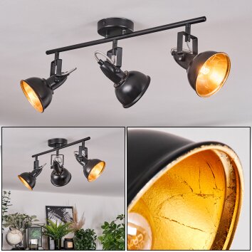 Toren Plafoniera, Faretto da soffitto Cromo, Nero, 3-Luci