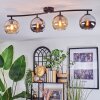 Koyoto Plafoniera, Lampada a sfera Ambrato, Cromo, Grigio fumo, 4-Luci