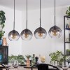 Koyoto Lampadario a sospensione, Lampada a sfera, Lampada a sospensione Chiaro, Grigio fumo, 4-Luci