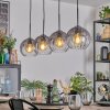 Koyoto Lampadario a sospensione, Lampada a sfera, Lampada a sospensione Chiaro, Grigio fumo, 4-Luci
