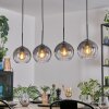 Koyoto Lampadario a sospensione, Lampada a sfera, Lampada a sospensione Chiaro, Grigio fumo, 4-Luci