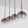 Koyoto Lampadario a sospensione, Lampada a sfera, Lampada a sospensione Chiaro, Grigio fumo, 4-Luci