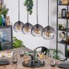 Koyoto Lampadario a sospensione, Lampada a sfera, Lampada a sospensione Chiaro, Grigio fumo, 4-Luci