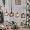 Koyoto Lampadario a sospensione, Lampada a sfera, Lampada a sospensione Ambrato, Grigio fumo, 4-Luci