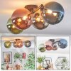 Chehalis Plafoniera, Lampada a sfera Blu, Cromo, Verde, Ramato, Grigio fumo, 4-Luci