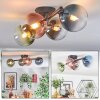 Chehalis Plafoniera, Lampada a sfera Blu, Cromo, Verde, Chiaro, Ramato, Grigio fumo, 4-Luci