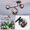 Chehalis Plafoniera, Lampada a sfera Cromo, Grigio fumo, 3-Luci
