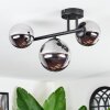 Chehalis Plafoniera, Lampada a sfera Cromo, Grigio fumo, 3-Luci