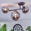 Chehalis Plafoniera, Lampada a sfera Cromo, Grigio fumo, 3-Luci
