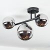 Chehalis Plafoniera, Lampada a sfera Cromo, Grigio fumo, 3-Luci