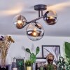 Chehalis Plafoniera, Lampada a sfera Cromo, Chiaro, Grigio fumo, 3-Luci