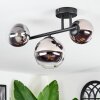 Chehalis Plafoniera, Lampada a sfera Cromo, Chiaro, Grigio fumo, 3-Luci