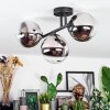 Chehalis Plafoniera, Lampada a sfera Cromo, Chiaro, Grigio fumo, 3-Luci