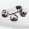 Chehalis Plafoniera, Lampada a sfera Cromo, Chiaro, Grigio fumo, 3-Luci