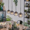 Koyoto Lampadario a sospensione, Lampada a sfera, Lampada a sospensione Chiaro, Grigio fumo, 4-Luci
