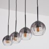 Koyoto Lampadario a sospensione, Lampada a sfera, Lampada a sospensione Chiaro, Grigio fumo, 4-Luci