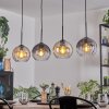 Koyoto Lampadario a sospensione, Lampada a sfera, Lampada a sospensione Ambrato, Chiaro, Grigio fumo, 4-Luci