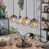 Koyoto Lampadario a sospensione, Lampada a sfera, Lampada a sospensione Ambrato, Chiaro, Grigio fumo, 4-Luci