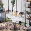 Koyoto Lampadario a sospensione, Lampada a sfera, Lampada a sospensione Ambrato, Chiaro, Grigio fumo, 4-Luci