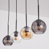 Koyoto Lampadario a sospensione, Lampada a sfera, Lampada a sospensione Ambrato, Chiaro, Grigio fumo, 4-Luci
