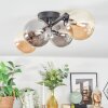 Chehalis Plafoniera, Lampada a sfera Ambrato, Grigio fumo, 4-Luci