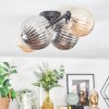 Chehalis Plafoniera, Lampada a sfera Ambrato, Grigio fumo, 4-Luci