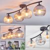 Koyoto Plafoniera, Lampada a sfera Ambrato, Chiaro, Grigio fumo, 4-Luci