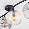 Koyoto Plafoniera, Lampada a sfera Ambrato, Chiaro, Grigio fumo, 4-Luci