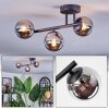 Chehalis Plafoniera, Lampada a sfera Cromo, Grigio fumo, 3-Luci