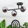 Chehalis Plafoniera, Lampada a sfera Cromo, Grigio fumo, 3-Luci