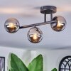 Chehalis Plafoniera, Lampada a sfera Cromo, Grigio fumo, 3-Luci