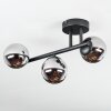 Chehalis Plafoniera, Lampada a sfera Cromo, Grigio fumo, 3-Luci