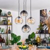 Koyoto Lampadario a sospensione, Lampada a sfera, Lampada a sospensione 35 cm Ambrato, Chiaro, Grigio fumo, 4-Luci