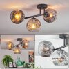 Ripoll Plafoniera, Lampada a sfera Cromo, Chiaro, Grigio fumo, 3-Luci