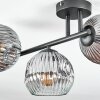 Ripoll Plafoniera, Lampada a sfera Cromo, Chiaro, Grigio fumo, 3-Luci