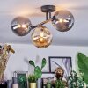 Chehalis Plafoniera, Lampada a sfera Ambrato, Grigio fumo, 3-Luci