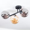 Chehalis Plafoniera, Lampada a sfera Ambrato, Grigio fumo, 3-Luci