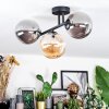 Chehalis Plafoniera, Lampada a sfera Ambrato, Grigio fumo, 3-Luci
