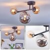 Chehalis Plafoniera, Lampada a sfera Ambrato, Grigio fumo, 3-Luci