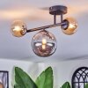 Chehalis Plafoniera, Lampada a sfera Ambrato, Grigio fumo, 3-Luci