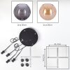 Koyoto Lampadario a sospensione, Lampada a sfera, Lampada a sospensione Ambrato, Grigio fumo, 4-Luci